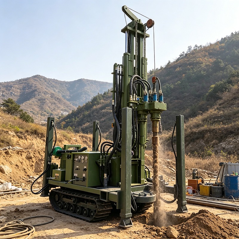 Diesel Water Pump - เครื่องเจาะบ่อน้ำแบบติดตั้งบนรถตีนตะขาบ HR-200C 200 เมตร ใช้เครื่องยนต์ดีเซล พร้อมระบบเจาะแบบโรตารี่