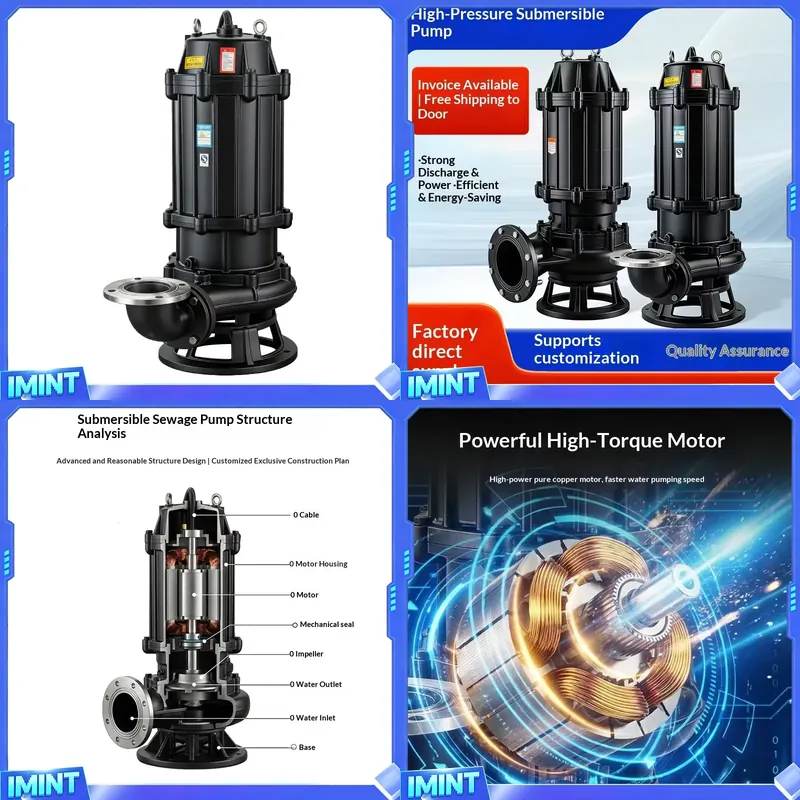 Submersible Pump Sewage - ปั๊มน้ำเสียแบบจุ่มใต้น้ำ 380V สามเฟส ผลิตจากเหล็กหล่อ สำหรับงานขุดลอก บ่อเกรอะ